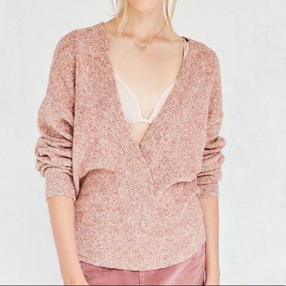 L Urban Outfitters pink wrap sweater